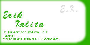 erik kalita business card